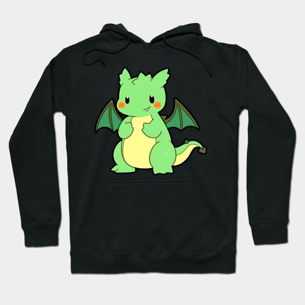 Cute Green Dragon Hoodie by Chromatic Currents